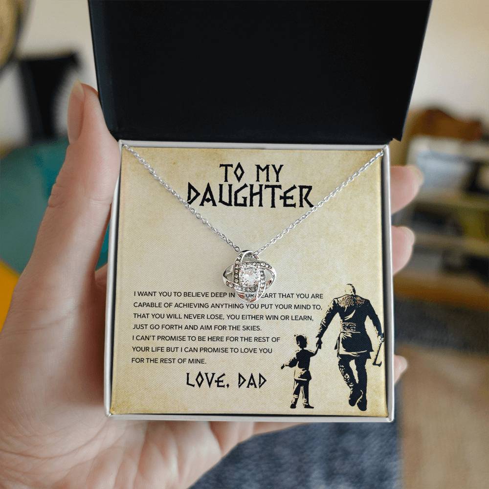 To My Daughter – You Will Never Lose, You Either Win Or Learn Necklace