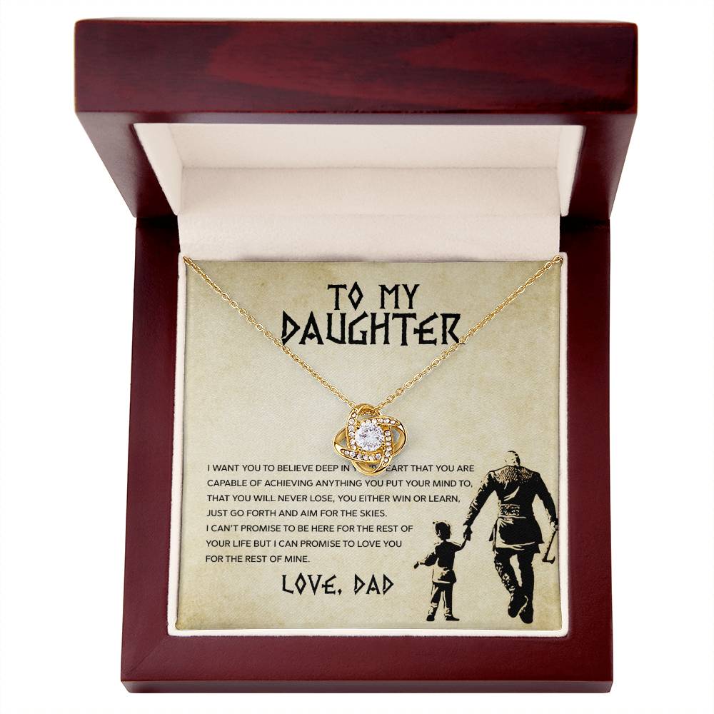 To My Daughter – You Will Never Lose, You Either Win Or Learn Necklace