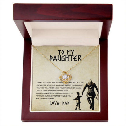 To My Daughter – You Will Never Lose, You Either Win Or Learn Necklace