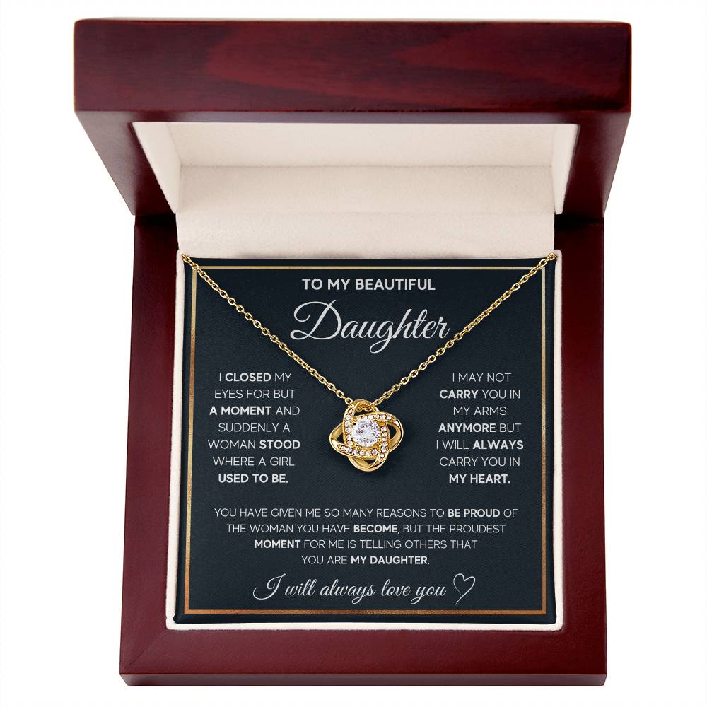 To My Daughter – I Will Always Carry You In My Heart Necklace