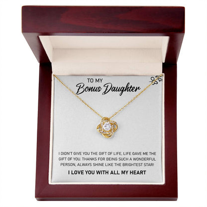 To My Bonus Daughter – Always Shine Like The Brightest Star Necklace