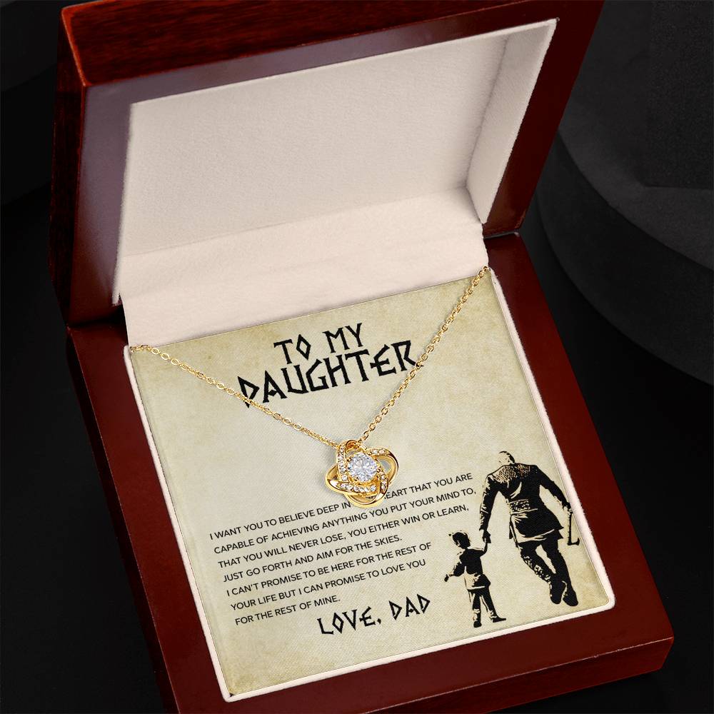 To My Daughter – You Will Never Lose, You Either Win Or Learn Necklace
