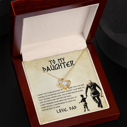 To My Daughter – You Will Never Lose, You Either Win Or Learn Necklace