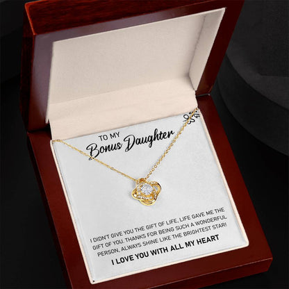 To My Bonus Daughter – Always Shine Like The Brightest Star Necklace