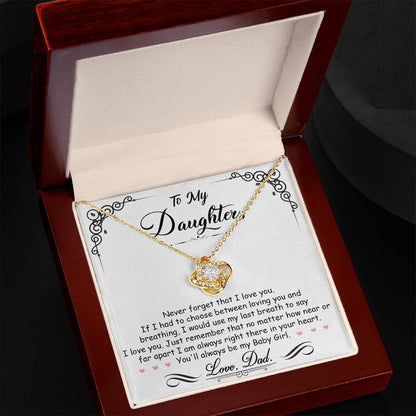 To My Daughter – I'm Always Right Here In Your Heart Necklace