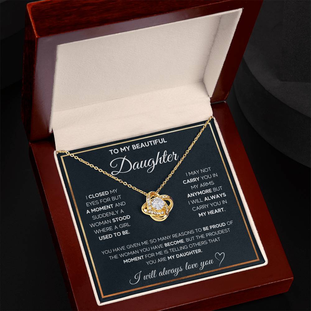 To My Daughter – I Will Always Carry You In My Heart Necklace