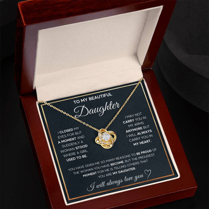 To My Daughter – I Will Always Carry You In My Heart Necklace