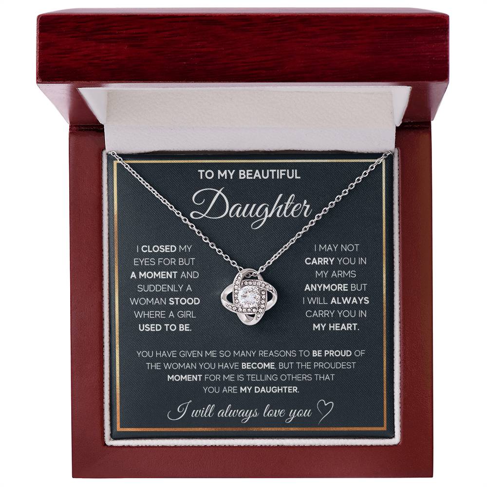 To My Daughter – I Will Always Carry You In My Heart Necklace