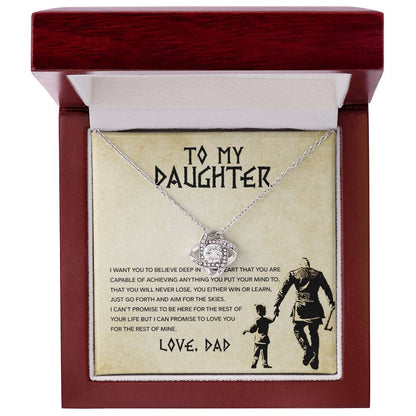 To My Daughter – You Will Never Lose, You Either Win Or Learn Necklace