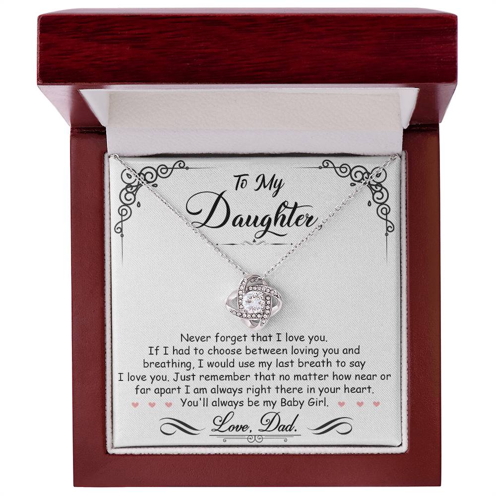 To My Daughter – I'm Always Right Here In Your Heart Necklace