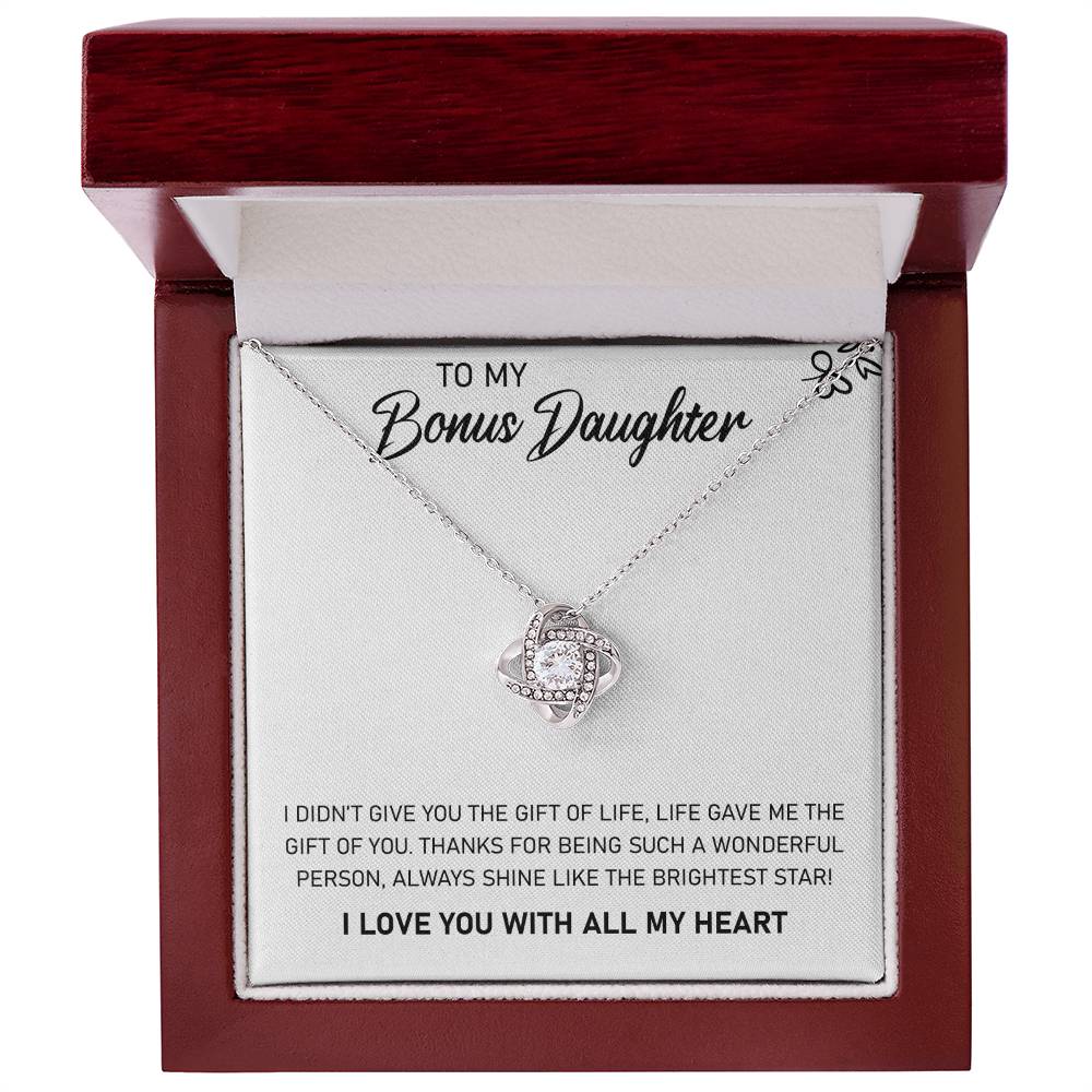 To My Bonus Daughter – Always Shine Like The Brightest Star Necklace