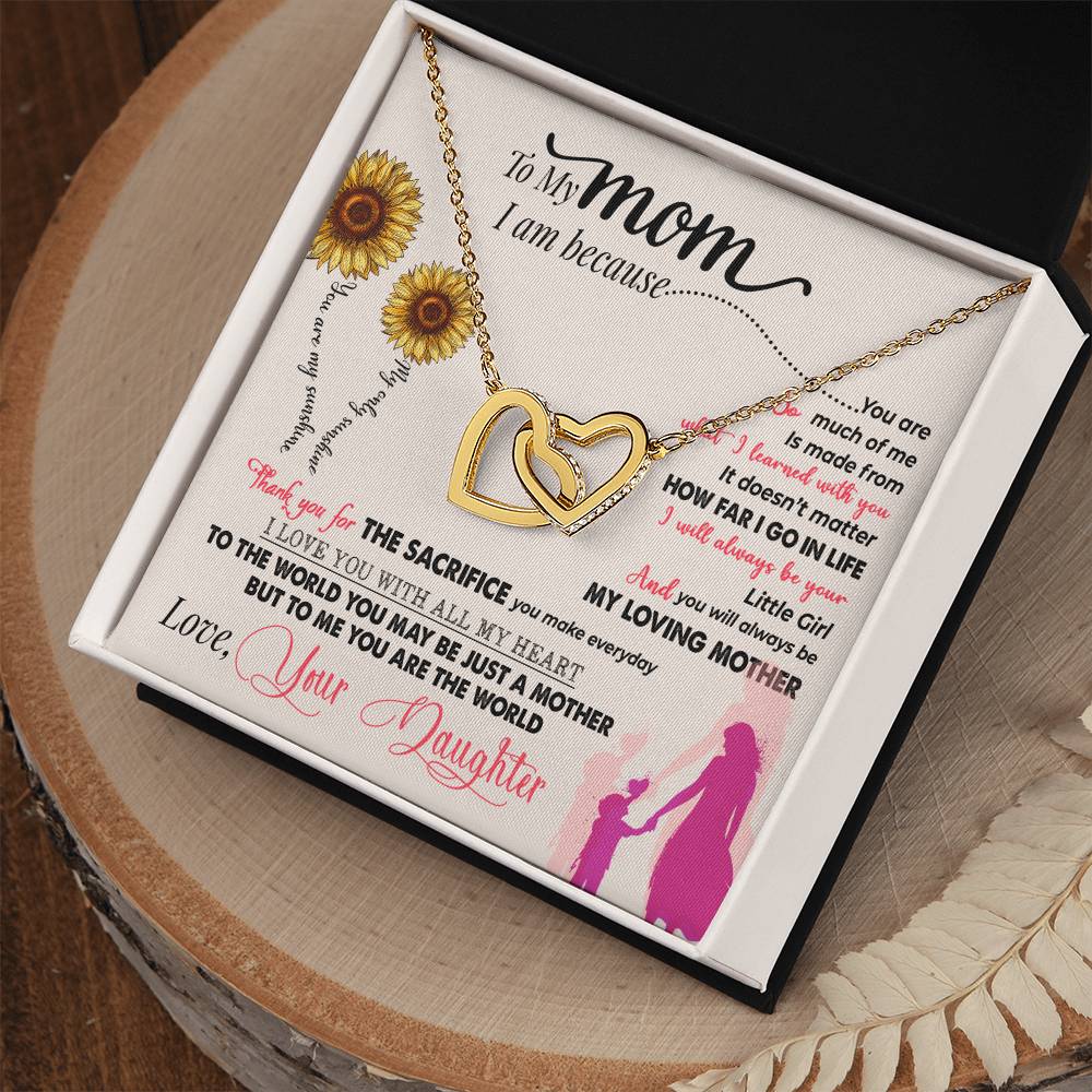 To My Mom – Thank You For Everything Interlocking Hearts Necklace