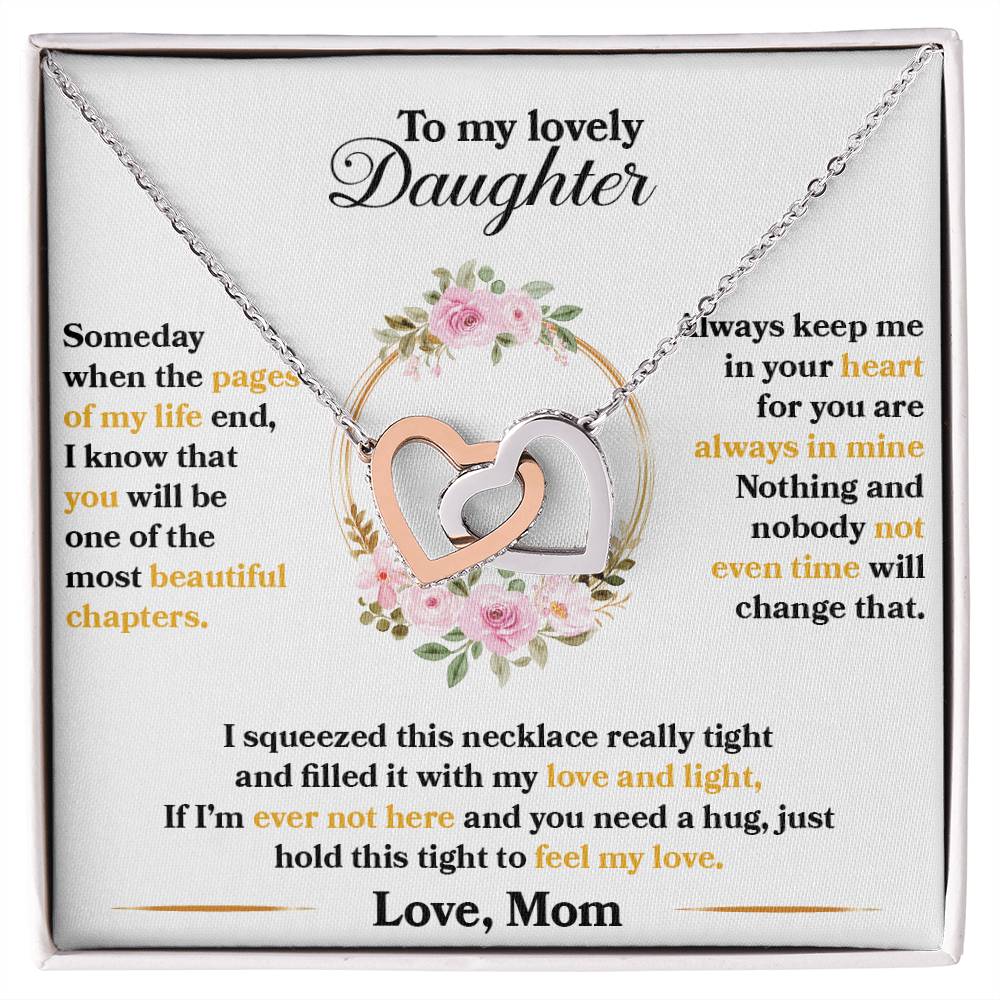 To My Lovely Daughter – Hold This Tight To Feel My Love Necklace