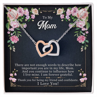 To My Mom - Thank You For Being My Friend Necklace
