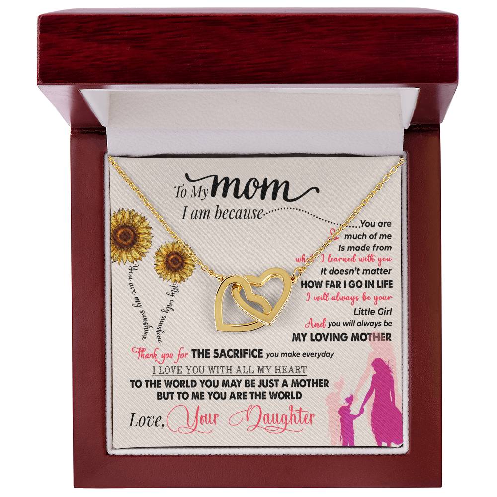 To My Mom – Thank You For Everything Interlocking Hearts Necklace