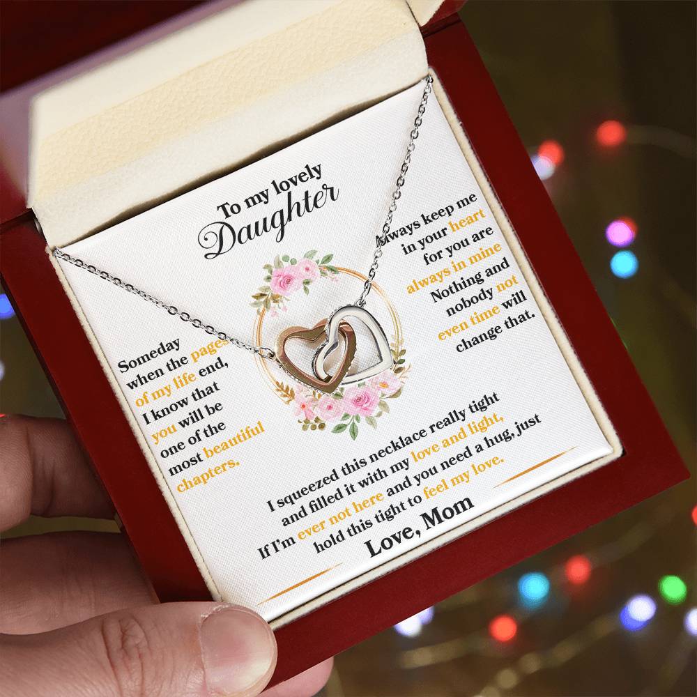 To My Lovely Daughter – Hold This Tight To Feel My Love Necklace