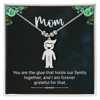 To Mom – Personalized Engraved Kids Charm Necklace | Up to 3 Names