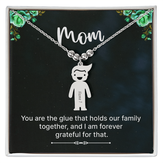 To Mom – Personalized Engraved Kids Charm Necklace | Up to 3 Names