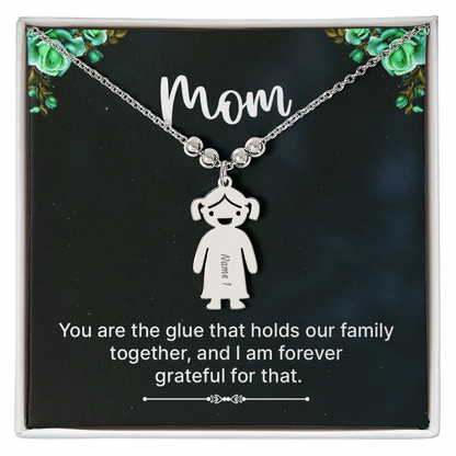 To Mom – Personalized Engraved Kids Charm Necklace | Up to 3 Names