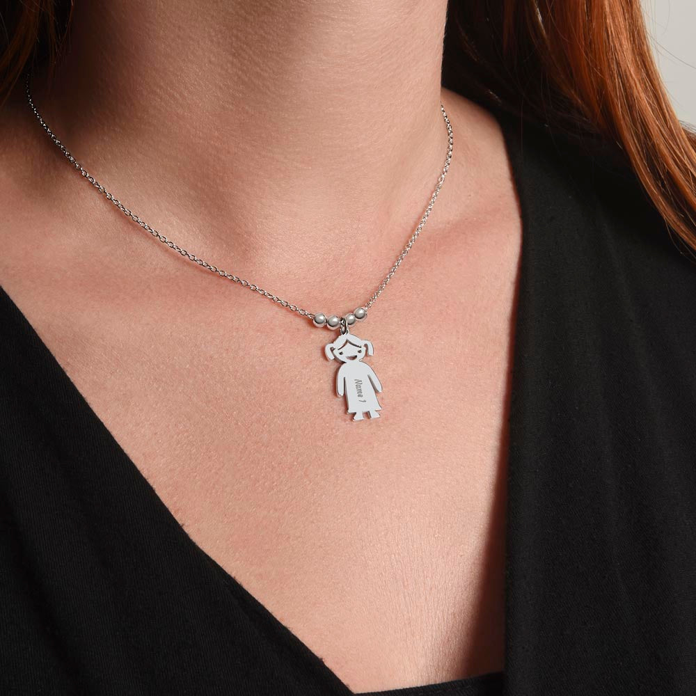 To Mom – Personalized Engraved Kids Charm Necklace | Up to 3 Names