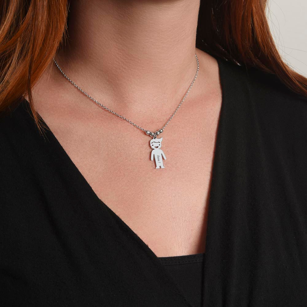 To Mom – Personalized Engraved Kids Charm Necklace | Up to 3 Names