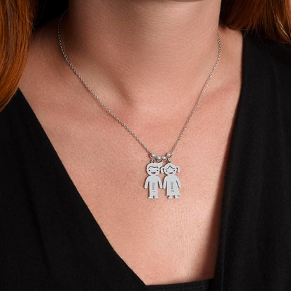 To Mom – Personalized Engraved Kids Charm Necklace | Up to 3 Names