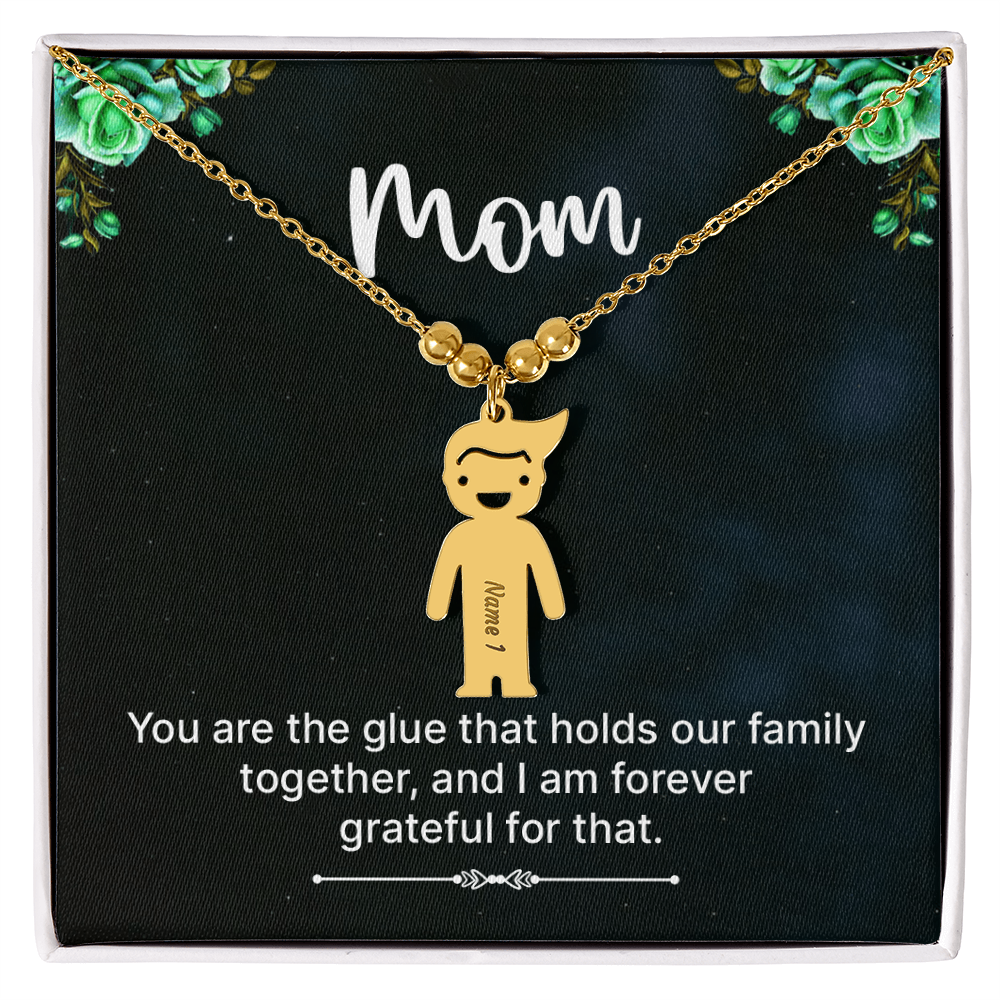 To Mom – Personalized Engraved Kids Charm Necklace | Up to 3 Names
