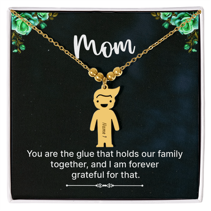To Mom – Personalized Engraved Kids Charm Necklace | Up to 3 Names