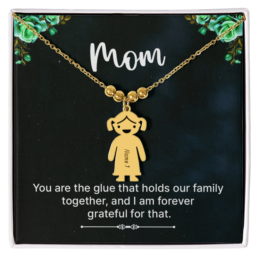 To Mom – Personalized Engraved Kids Charm Necklace | Up to 3 Names