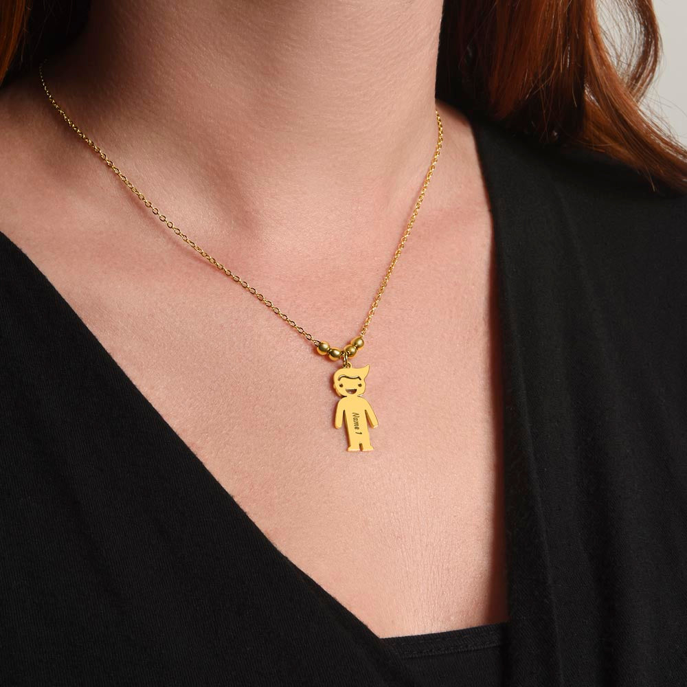 To Mom – Personalized Engraved Kids Charm Necklace | Up to 3 Names