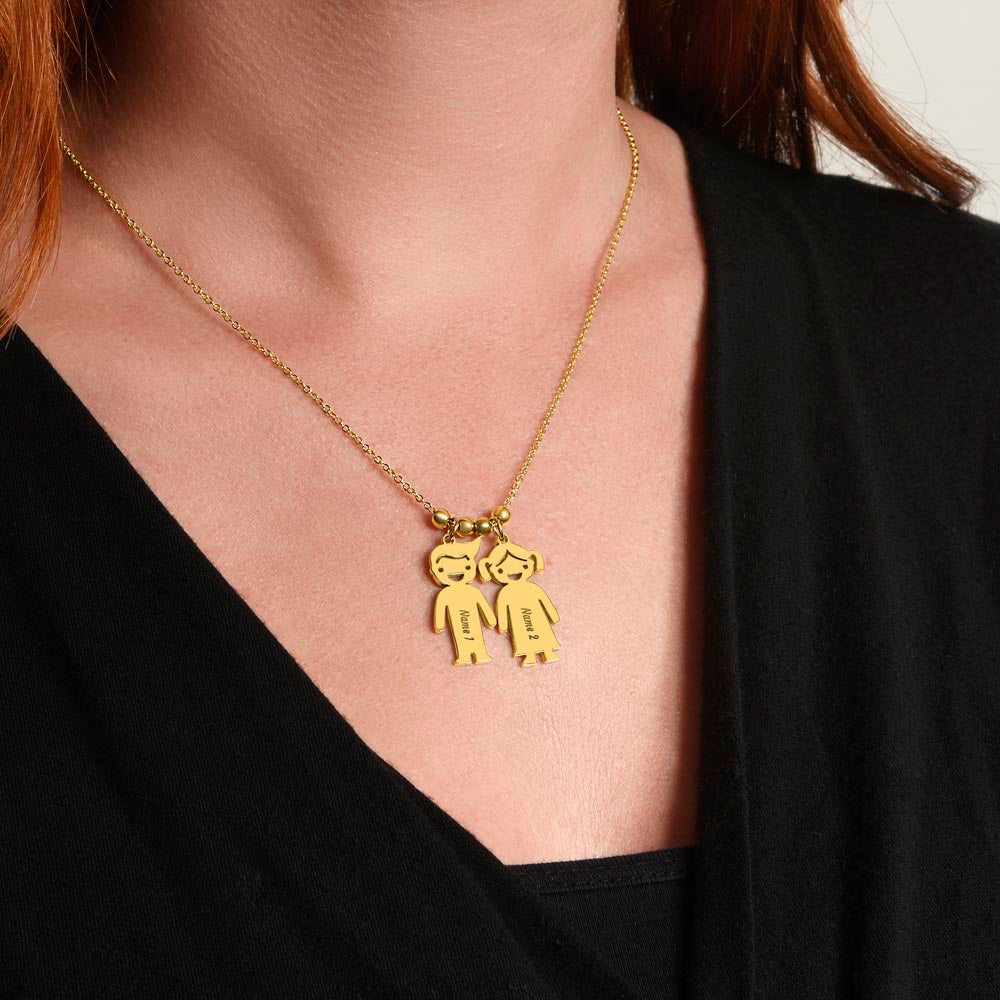 To Mom – Personalized Engraved Kids Charm Necklace | Up to 3 Names