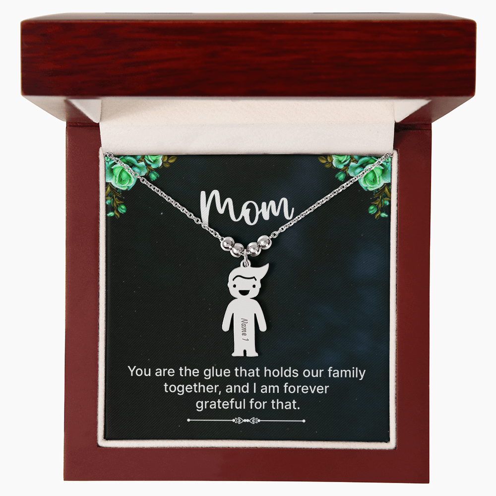 To Mom – Personalized Engraved Kids Charm Necklace | Up to 3 Names