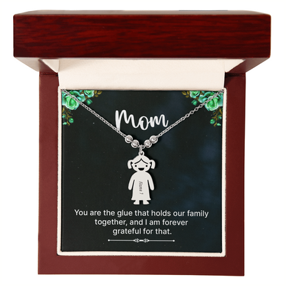 To Mom – Personalized Engraved Kids Charm Necklace | Up to 3 Names