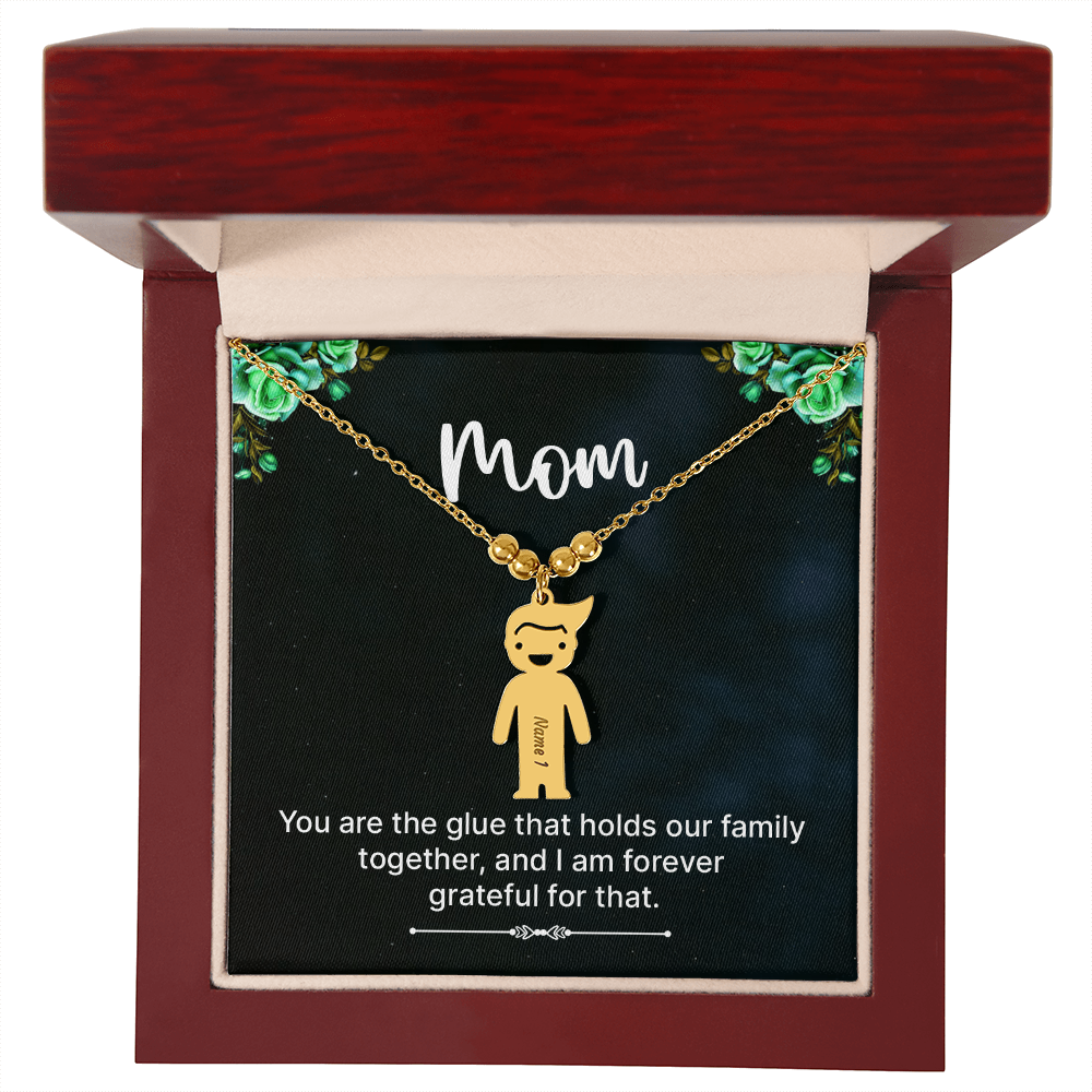 To Mom – Personalized Engraved Kids Charm Necklace | Up to 3 Names