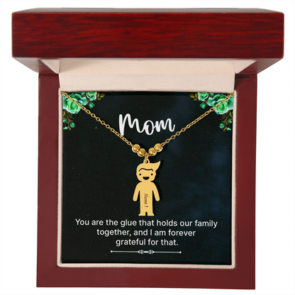 To Mom – Personalized Engraved Kids Charm Necklace | Up to 3 Names