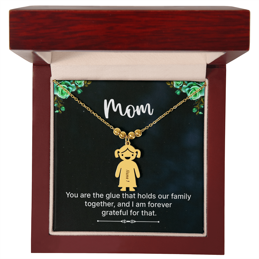 To Mom – Personalized Engraved Kids Charm Necklace | Up to 3 Names