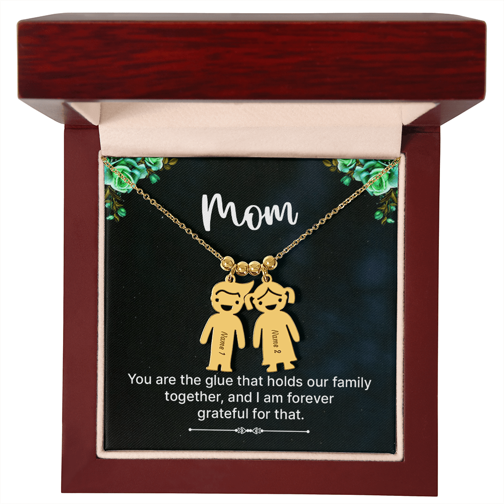 To Mom – Personalized Engraved Kids Charm Necklace | Up to 3 Names