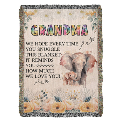 To Grandma – A Reminder of How Much We Love You | Woven Blanket
