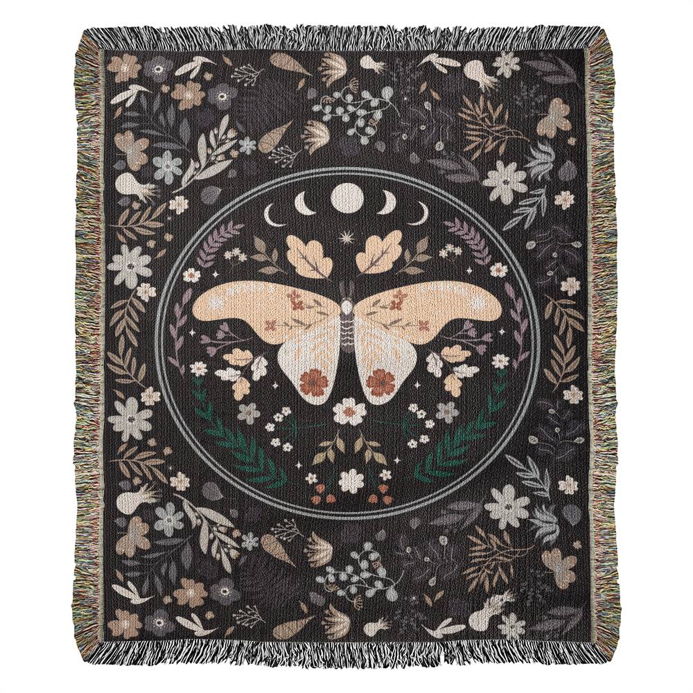Bohemian Butterfly & Wildflowers | Woven Blanket