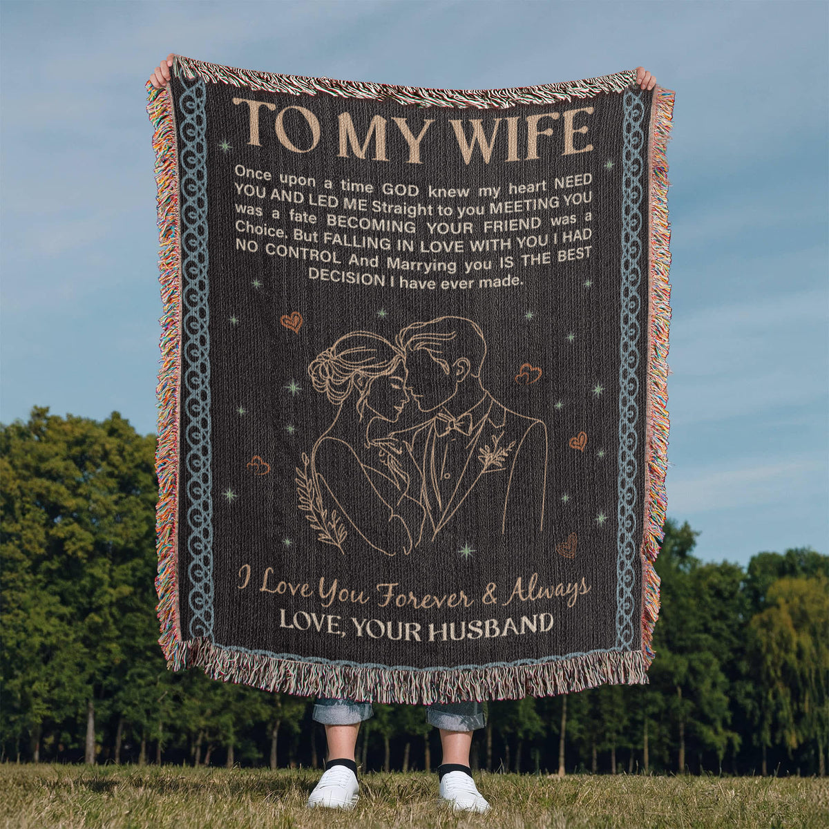 To My Wife – Best Decision I Ever Made | Heirloom Woven Blanket