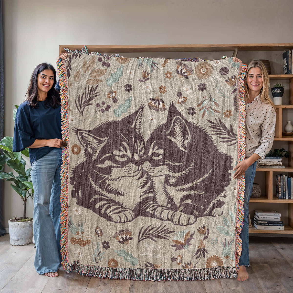 Snuggling Kitties – Cozy Cat Lovers | Woven Blanket