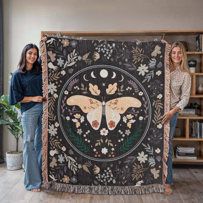 Bohemian Butterfly & Wildflowers | Woven Blanket
