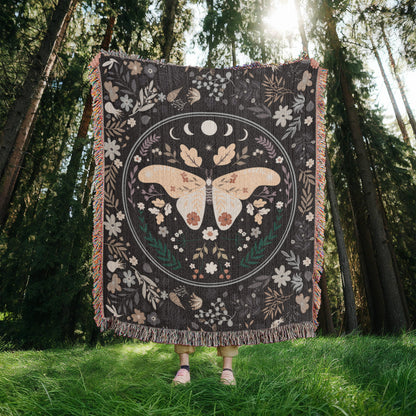 Bohemian Butterfly & Wildflowers | Woven Blanket