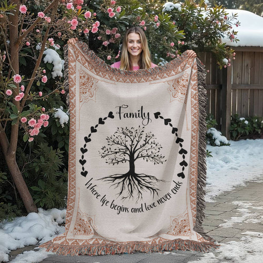 Family Roots – Celtic Tree Woven Blanket