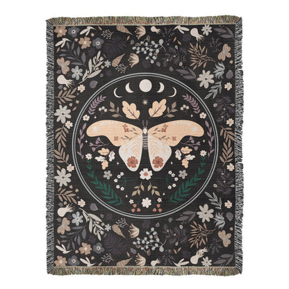 Bohemian Butterfly & Wildflowers | Woven Blanket